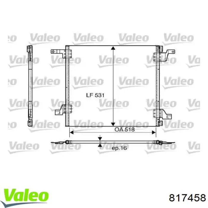 Радиатор кондиционера 817458 VALEO