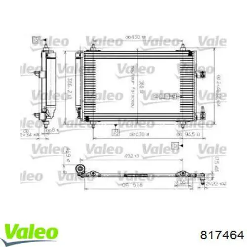 Радиатор кондиционера 817464 VALEO