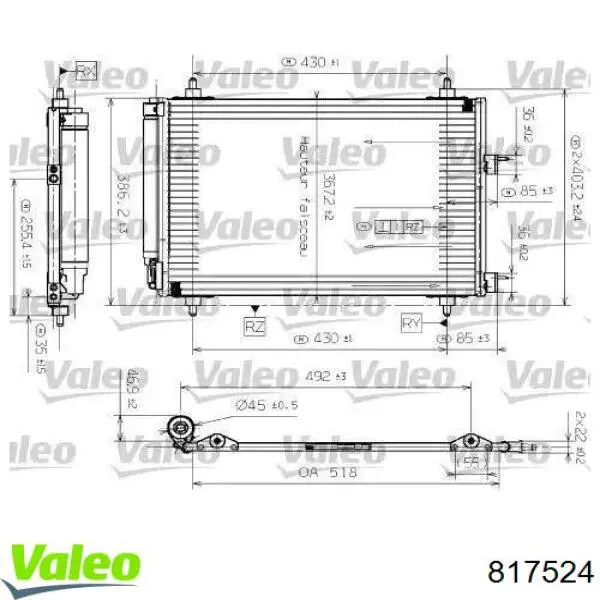 Радиатор кондиционера VALEO 817524