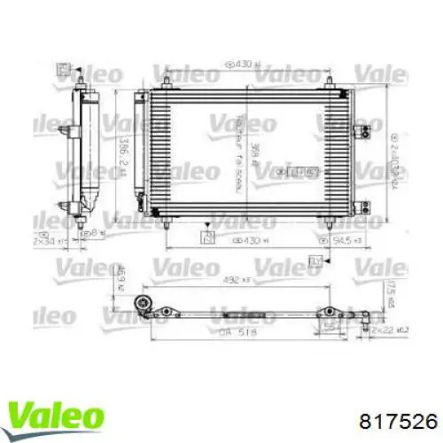 Радиатор кондиционера VALEO 817526