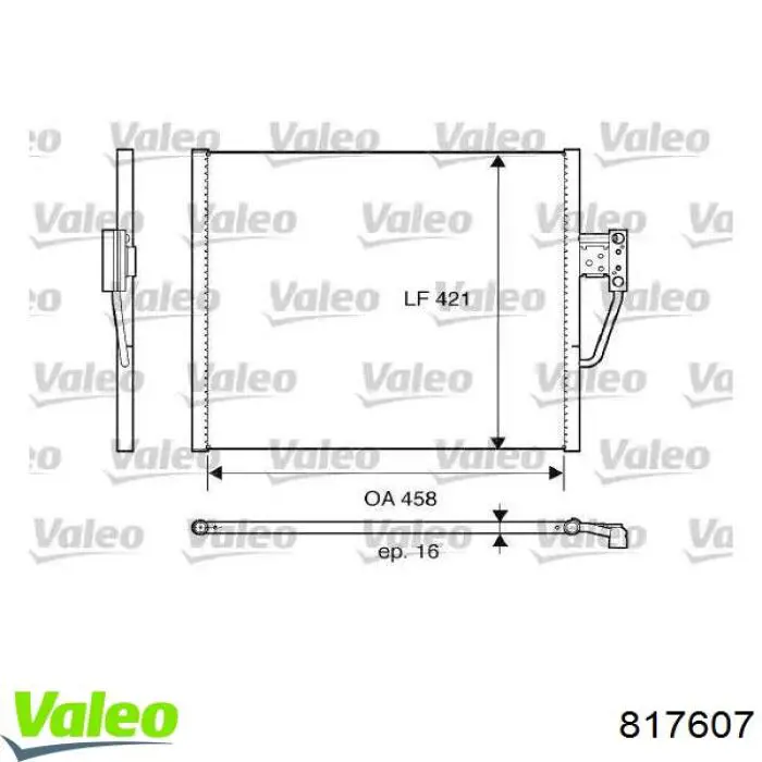 Радиатор кондиционера 817607 VALEO