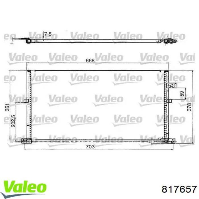 Радиатор кондиционера 817657 VALEO