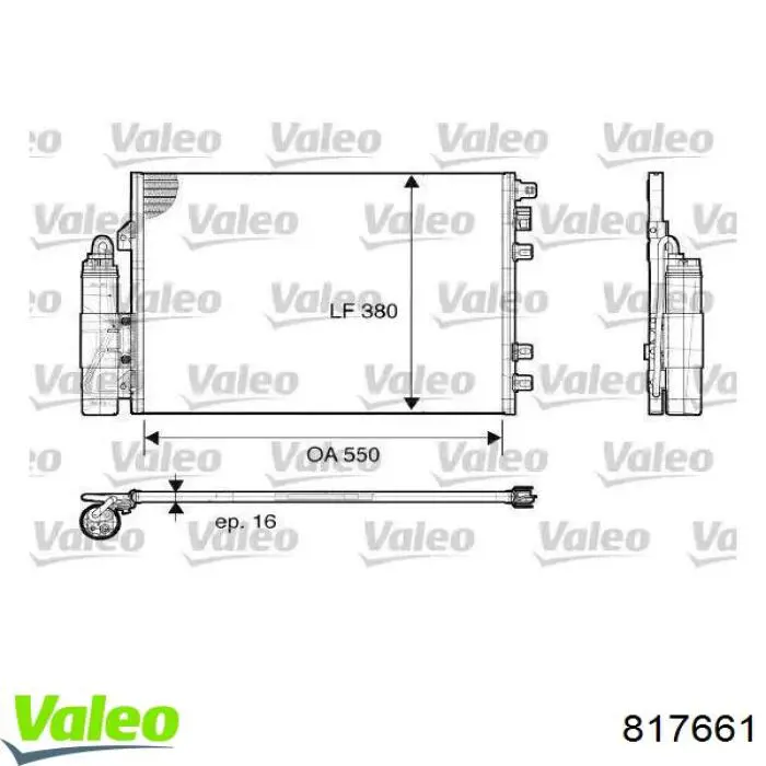 Радиатор кондиционера 817661 VALEO