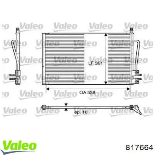 Конденсатор кондиционера VALEO 817664 цена, от 60.97 USD