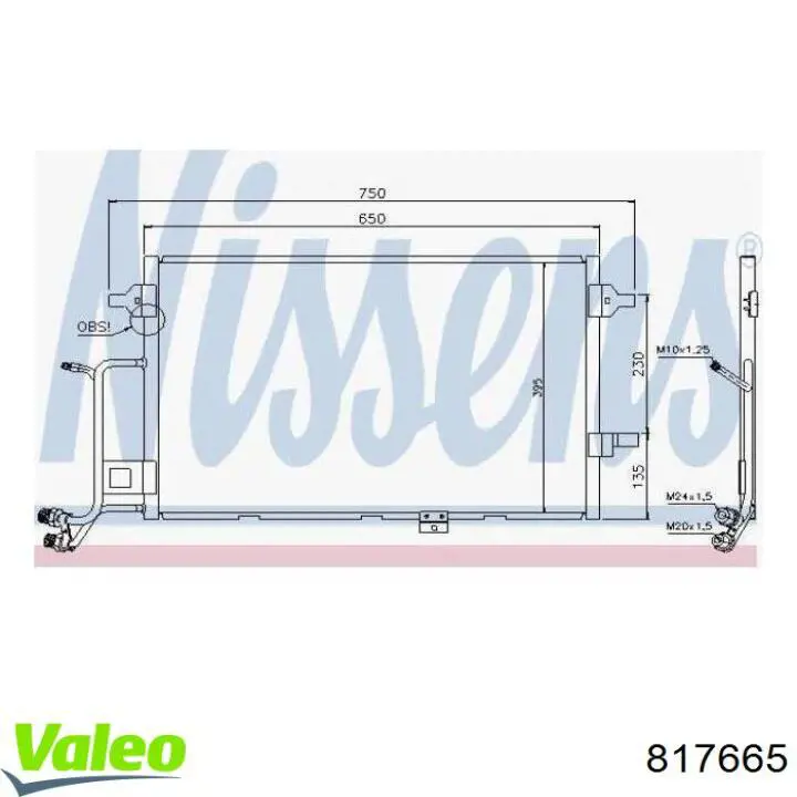 Радиатор кондиционера 817665 VALEO