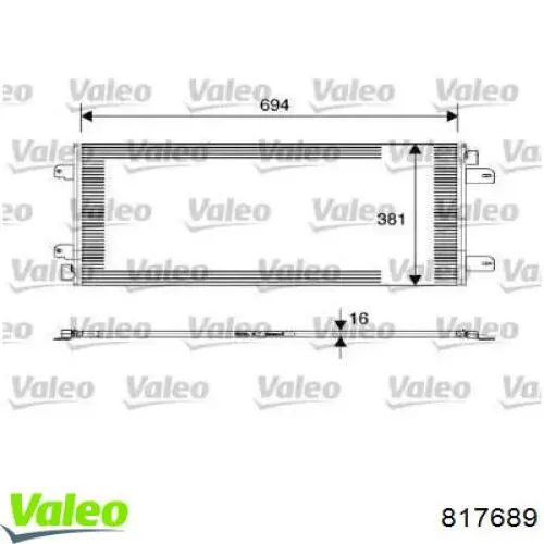 Радиатор кондиционера 817689 VALEO