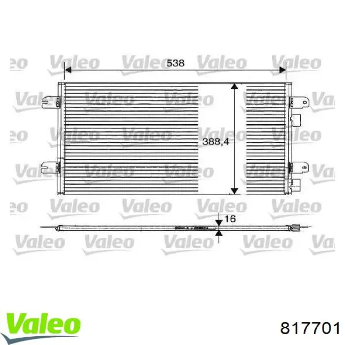 Радиатор кондиционера VALEO 817701