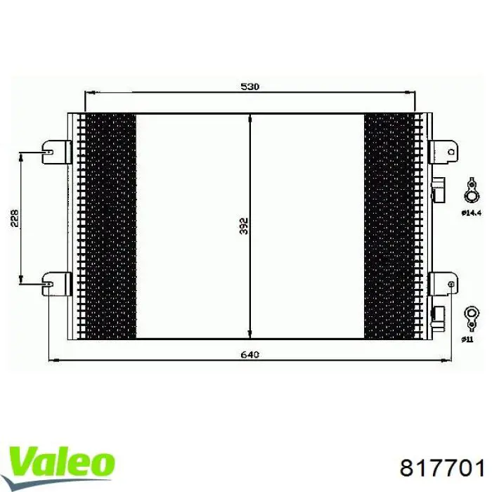 Радиатор кондиционера 817701 VALEO