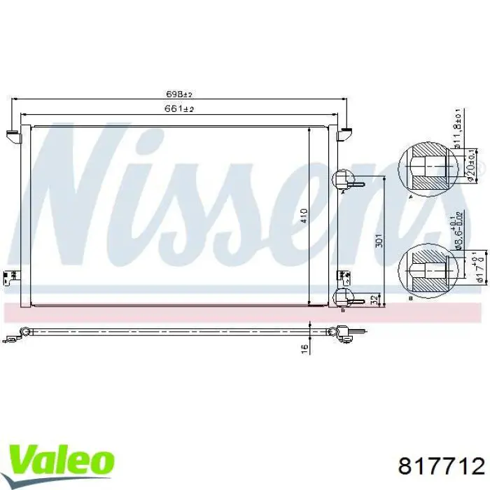 817712 VALEO - Трубопроводы и радиатор кондиционера