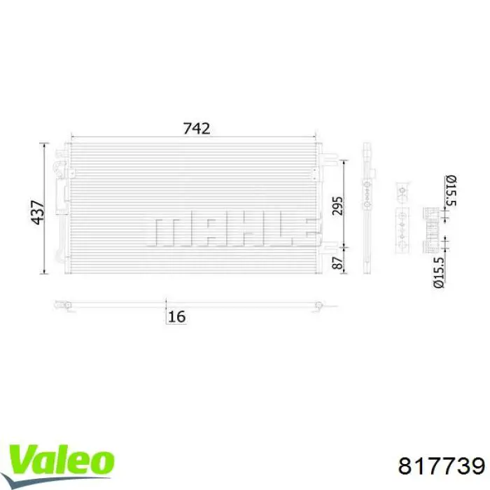 Конденсатор кондиционера VALEO 817739 цена, от 115.83 USD