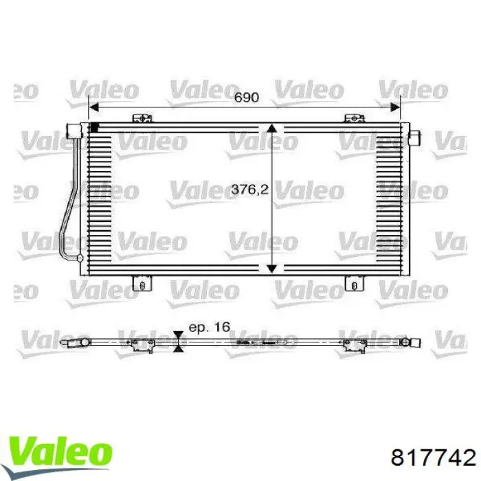 Радиатор кондиционера 817742 VALEO