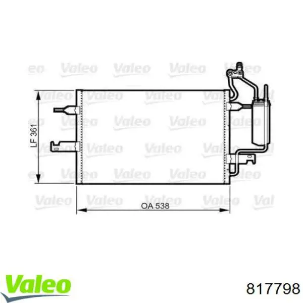 Радиатор кондиционера 817798 VALEO