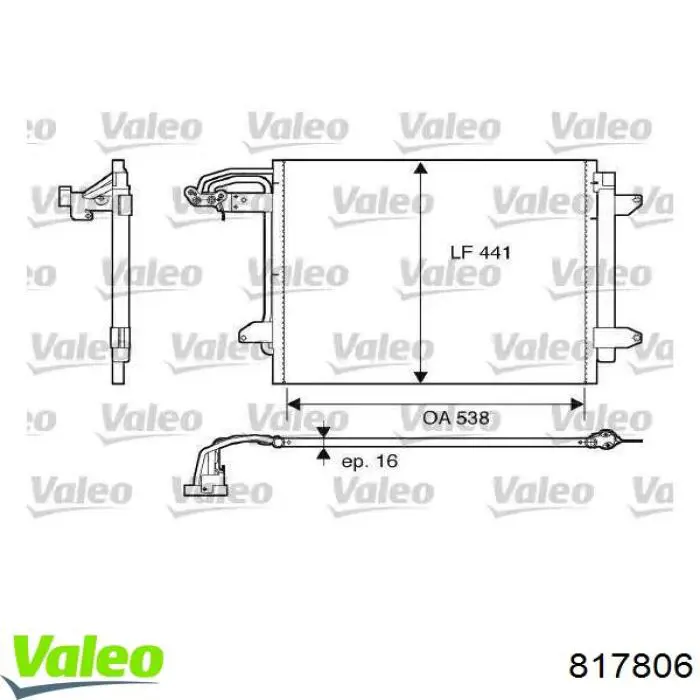 Радиатор кондиционера 817806 VALEO