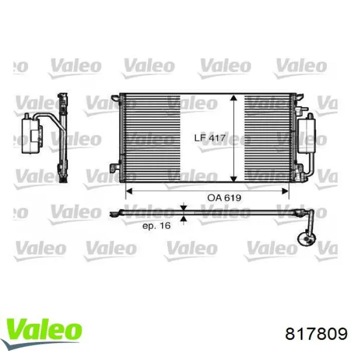 Конденсатор кондиционера VALEO 817809 цена, от 67.99 USD