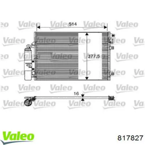 Радиатор кондиционера 817827 VALEO