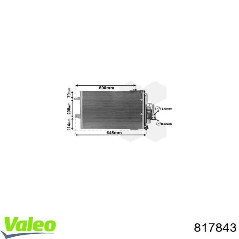 Купить 817843 VALEO Радиатор системы охлаждения кондиционера