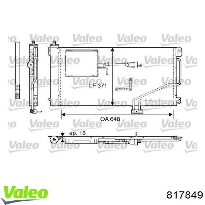 Радиатор кондиционера 817849 VALEO