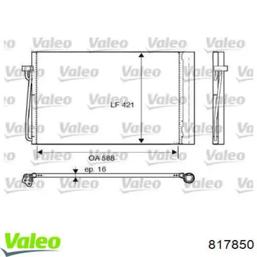 Condensador aire acondicionado 817850 VALEO