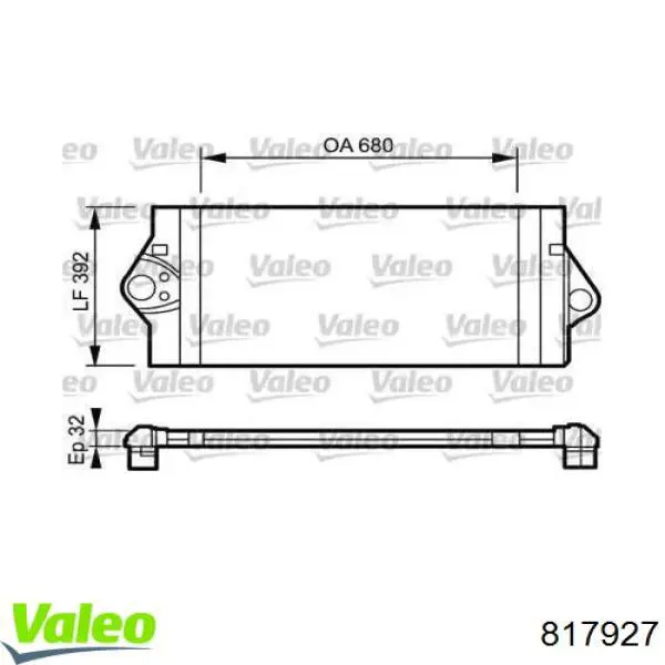 Radiador de intercooler 817927 VALEO
