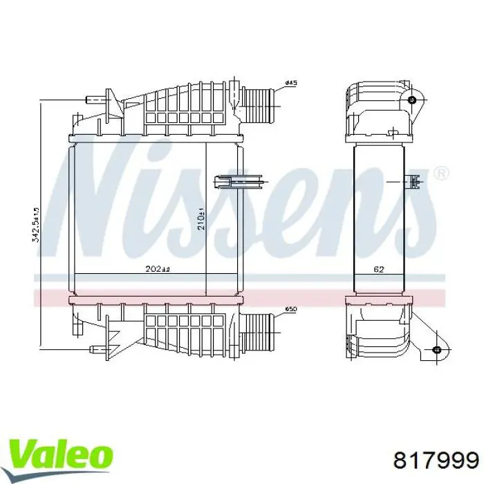 817999 VALEO Охладитель наддувочного воздуха