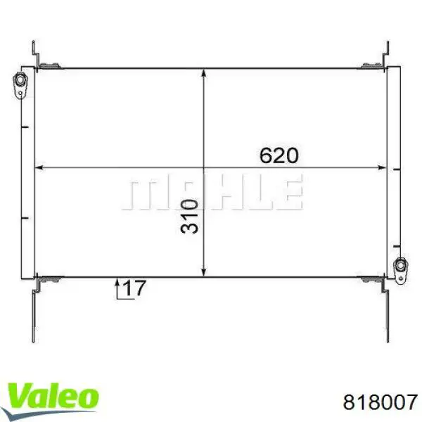 Радиатор кондиционера 818007 VALEO