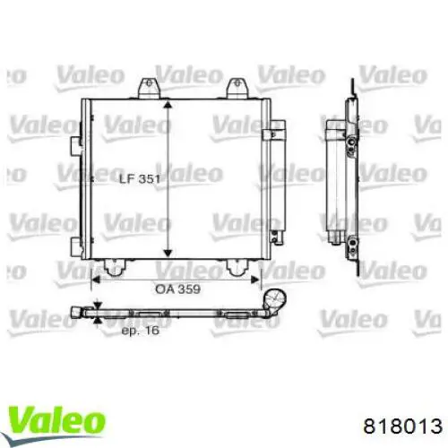 Радиатор кондиционера 818013 VALEO