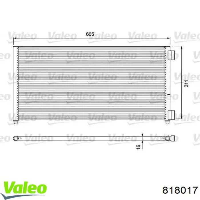 Радиатор кондиционера 818017 VALEO