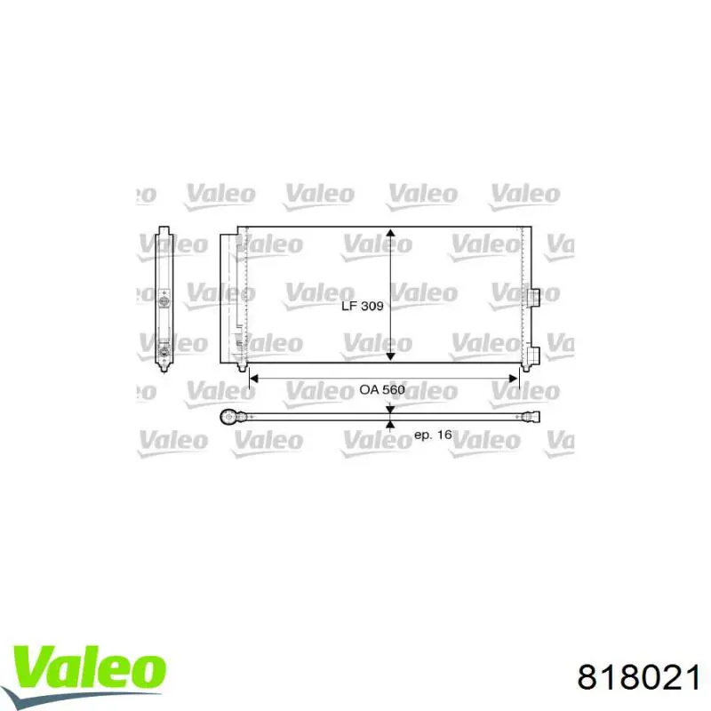 Радиатор кондиционера 818021 VALEO
