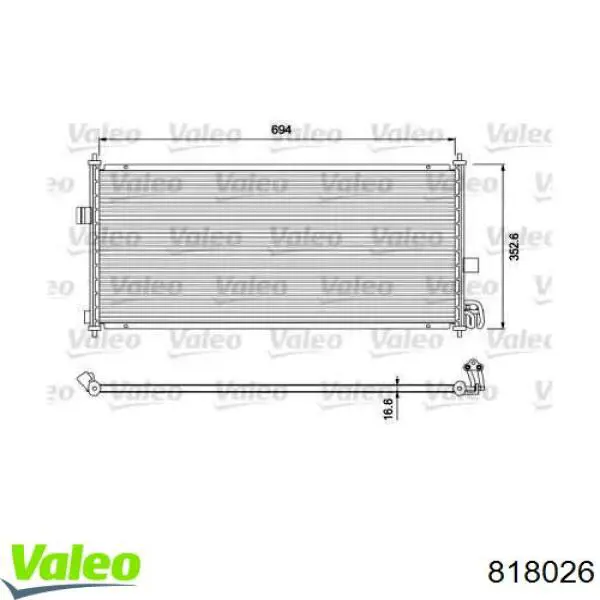 Радиатор кондиционера 818026 VALEO