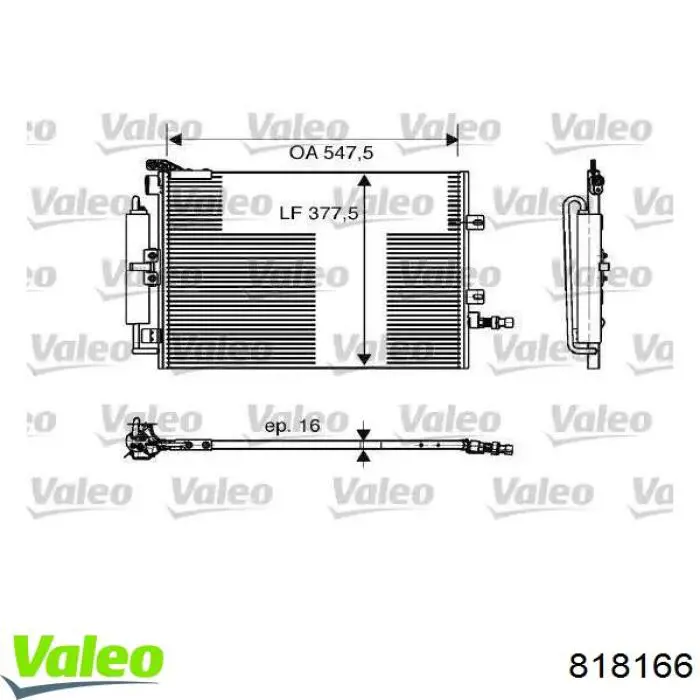 818166 VALEO радиатор кондиционера