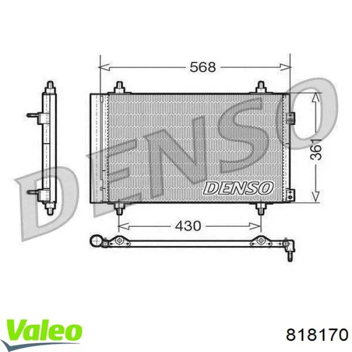 Конденсатор кондиционера VALEO 818170 цена, от 100.55 USD