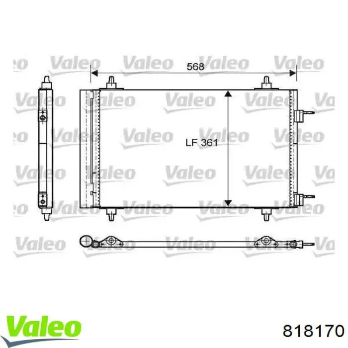 Радиатор кондиционера 818170 VALEO