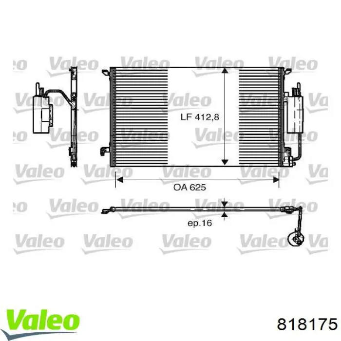 Condensador aire acondicionado 818175 VALEO