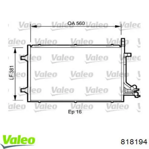 Радиатор кондиционера 818194 VALEO