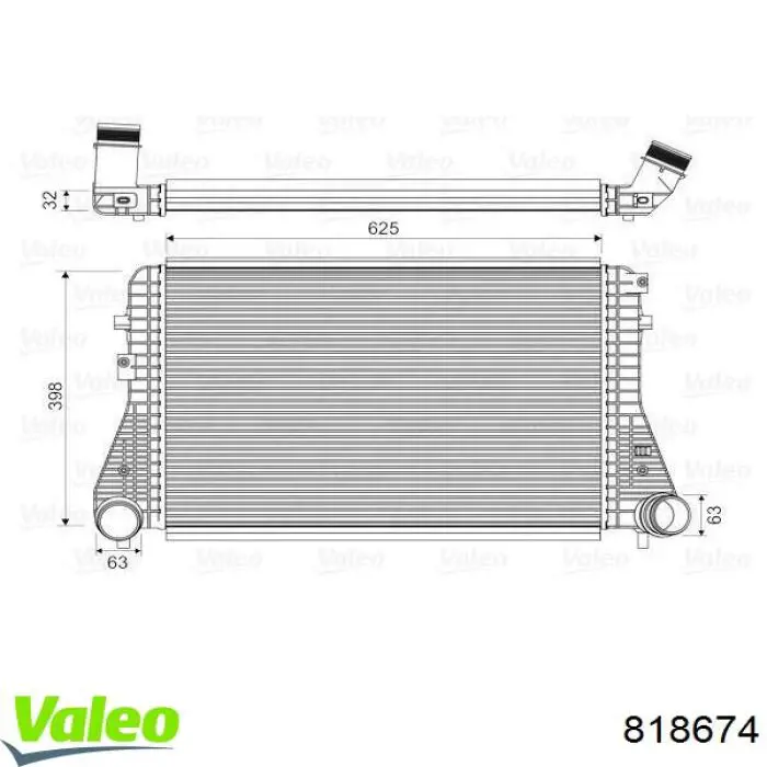 Система охлаждения наддувочного воздуха VALEO 818674 цена, от 104.43 USD