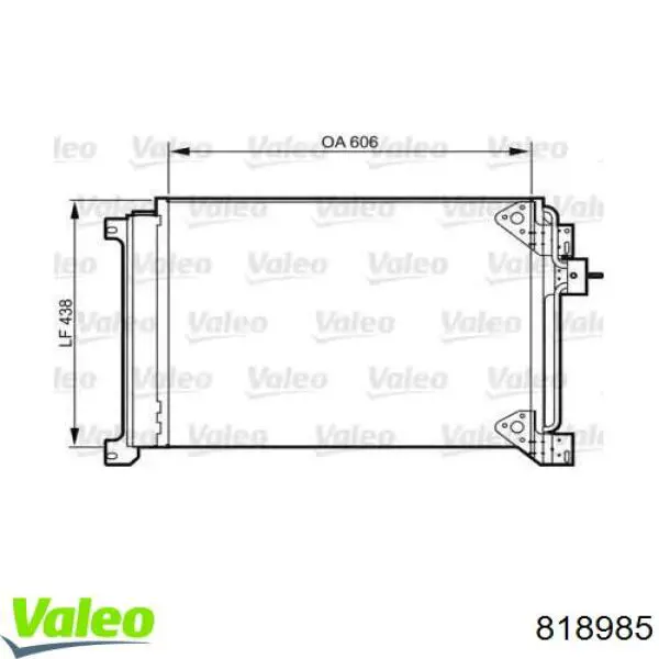 Радиатор кондиционера 818985 VALEO