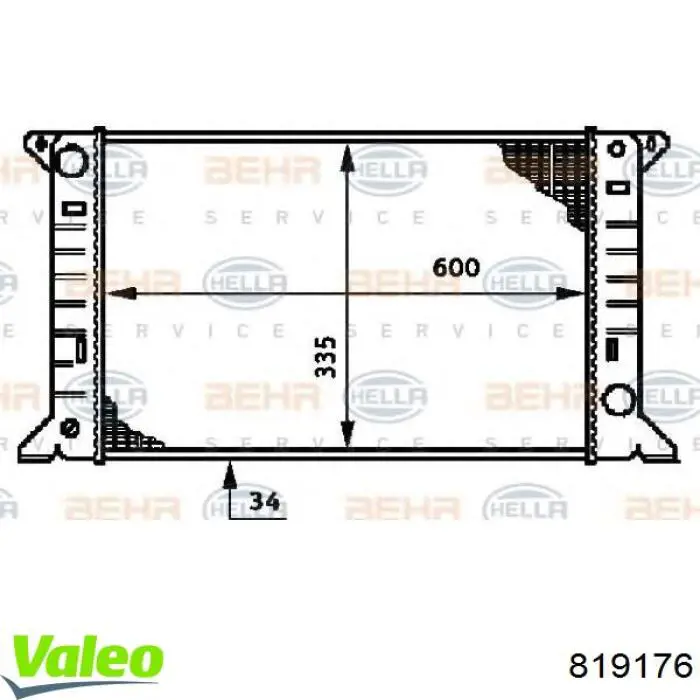 Радиатор охлаждения двигателя VALEO 819176 цена, от 67.57 USD