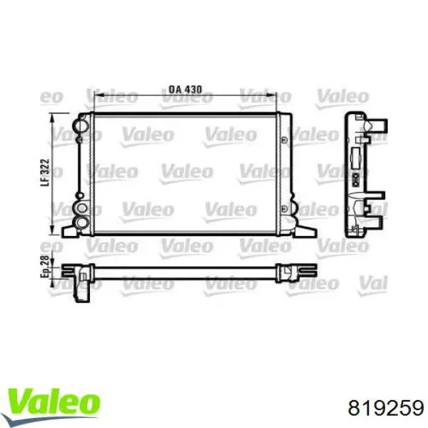 Радиатор 819259 VALEO