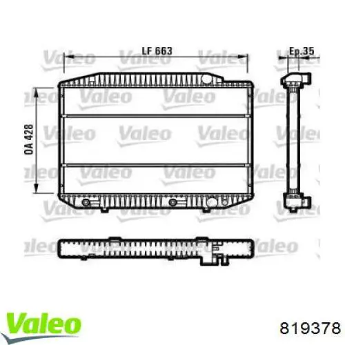 Радиатор 819378 VALEO