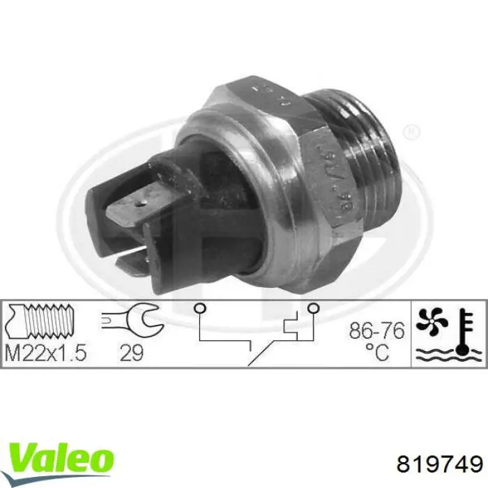 Датчик включения вентилятора радиатора 819749 VALEO