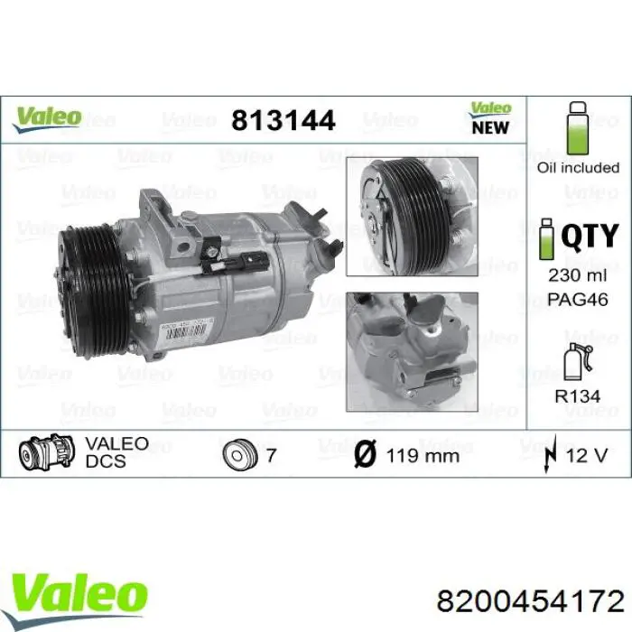 8200454172 VALEO Компрессор хладагента