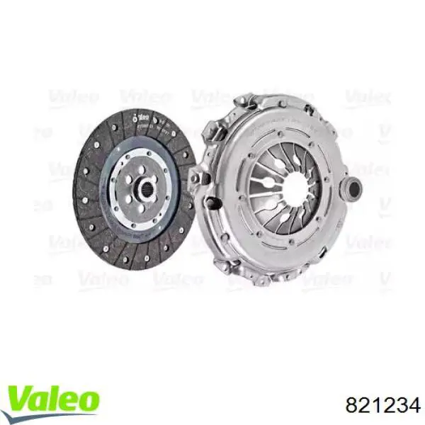 Купить 821234 VALEO Комплект сцепления (диск, корзина, подшипник)