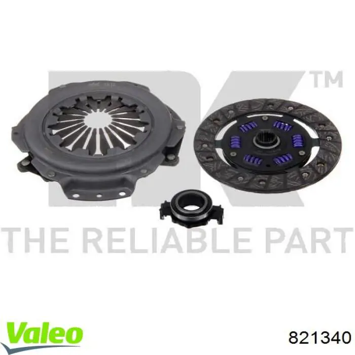 Купить 821340 VALEO Комплект сцепления (диск, корзина, подшипник)