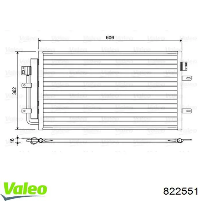 822551 VALEO радиатор кондиционера
