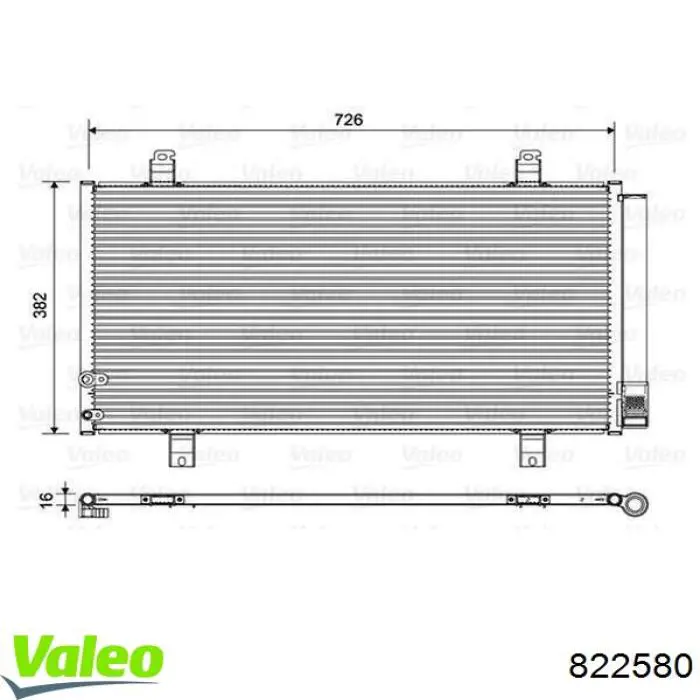 Радиатор кондиционера 822580 VALEO