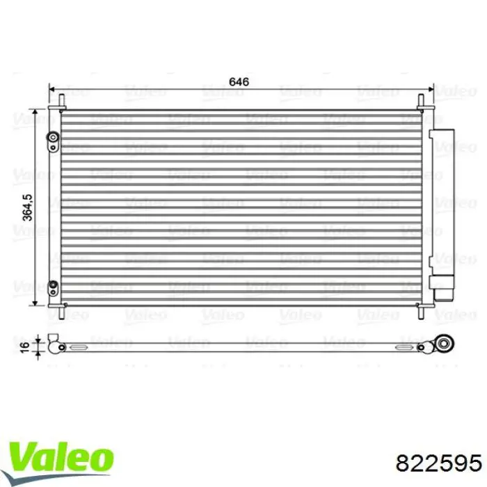 Радиатор охлаждения кондиционера VALEO 822595