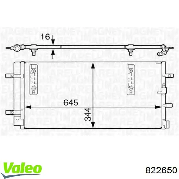 Радиатор кондиционера 822650 VALEO