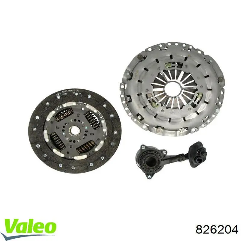 Купить 826204 VALEO Комплект сцепления (диск, корзина, подшипник)