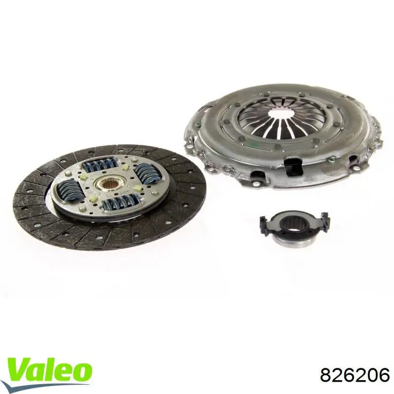 Купить 826206 VALEO Комплект сцепления (диск, корзина, подшипник)