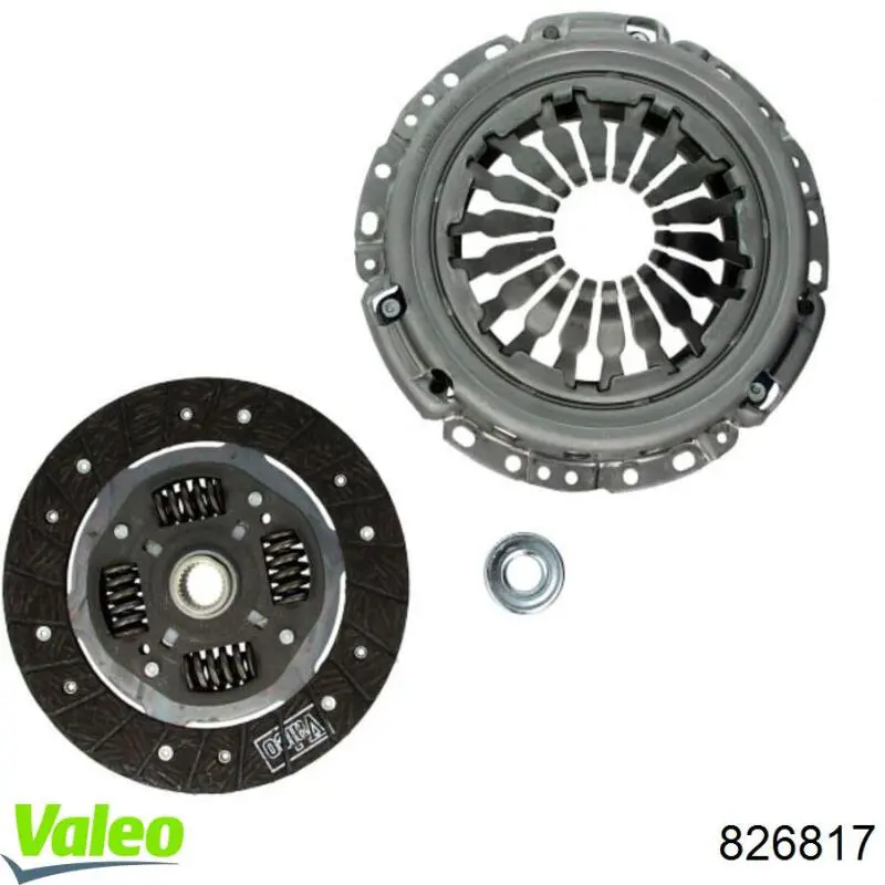 Купить 826817 VALEO Комплект сцепления (диск, корзина, подшипник)